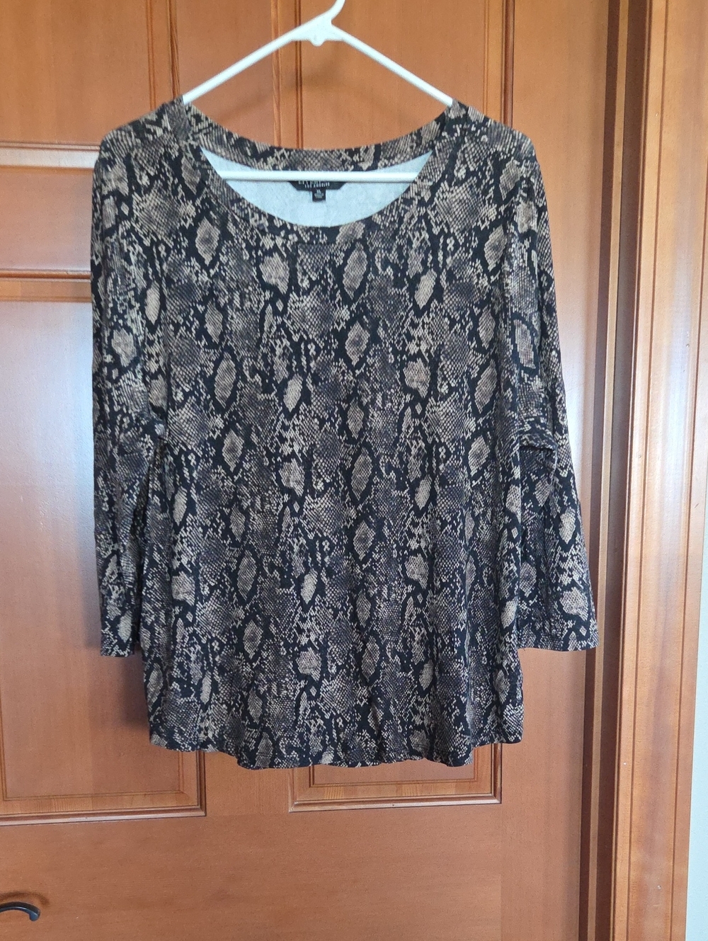 Liverpool Womens Black & Tan Snake Print Long Sleeve Top PP23 L24